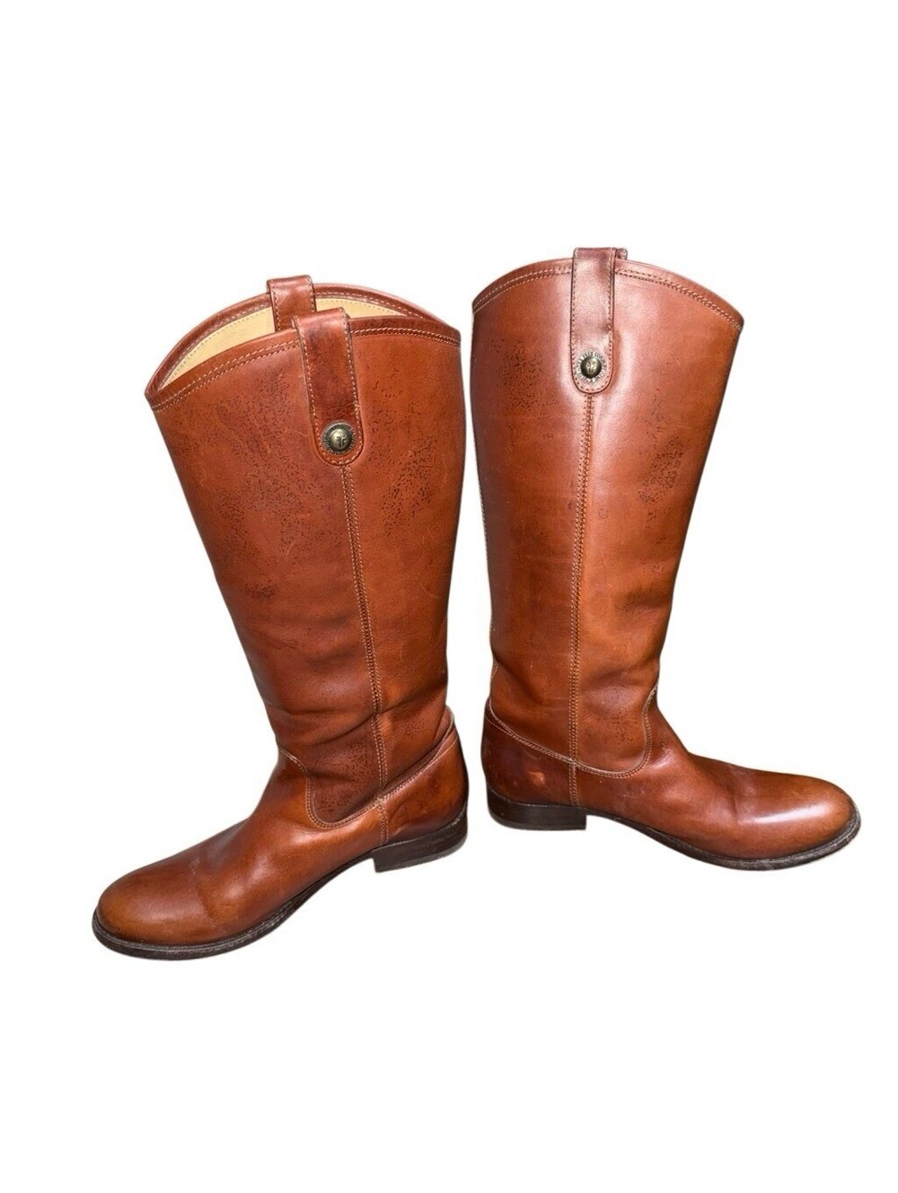 Frye Melissa Button 77167 Brown Leather Knee High Riding Boots Size 9 B Read - Picture 4 of 9